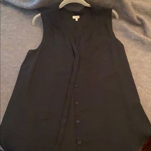 Semi sheer sleeveless black blouse